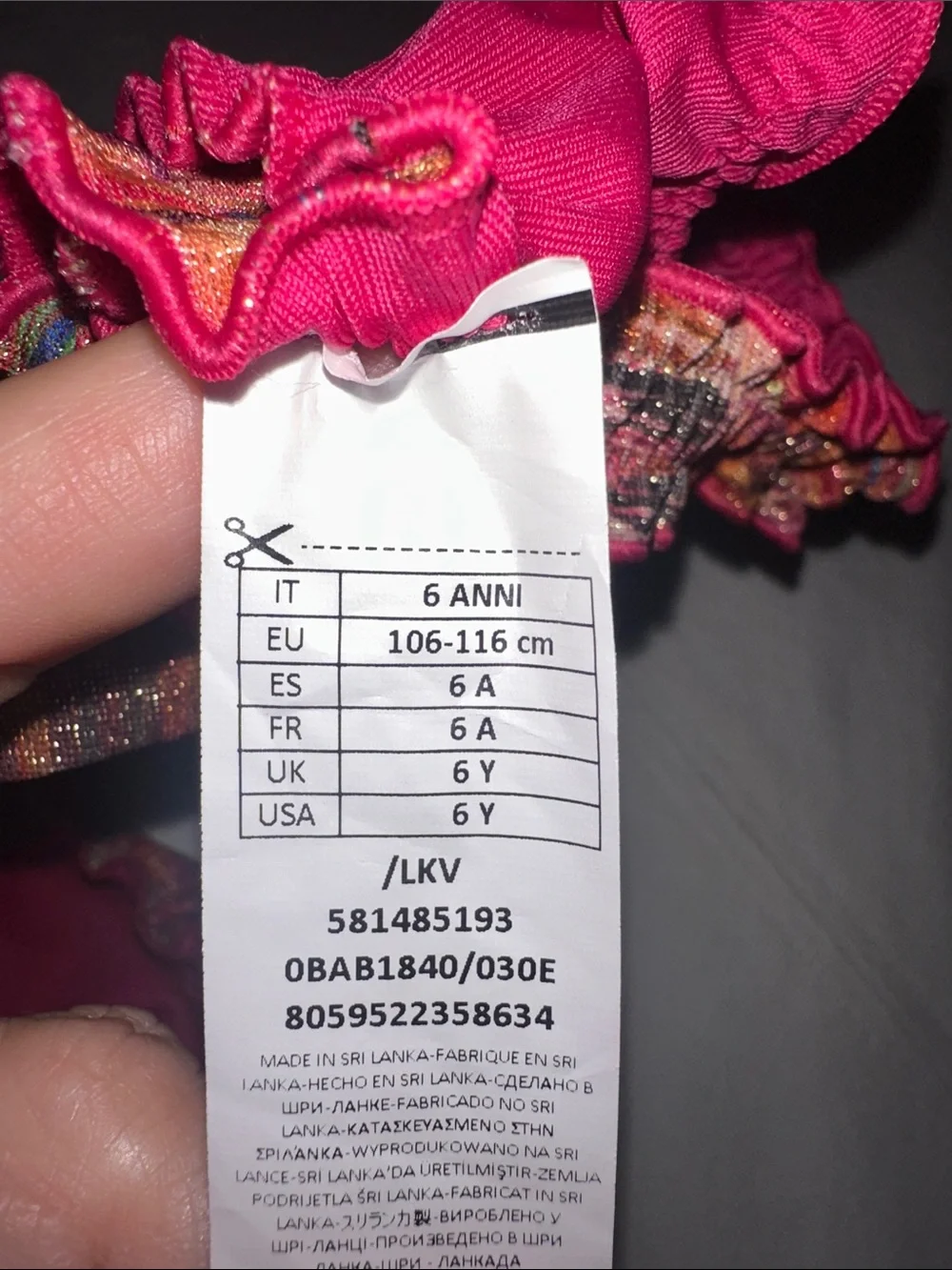 Pink Multicolor Ruffle Bikini Set - Picture 5 of 6